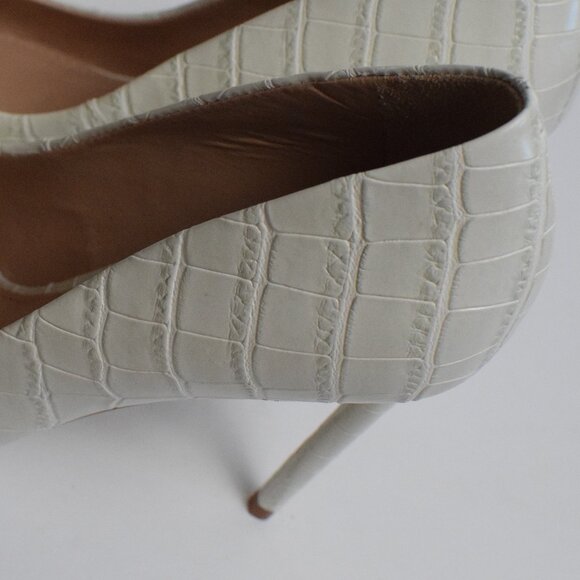 Steve Madden ValaC Crocodile Classy Minimalist Neutral Stiletto Pumps High Heels - Picture 7 of 8